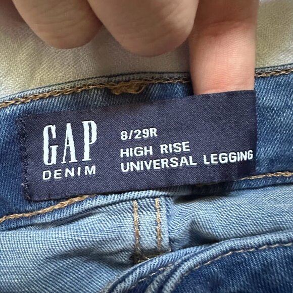 GAP Denim High Rise Universal Legging Jeans, Medium Blue, Size 8 / 29 R, Jegging - Picture 12 of 14
